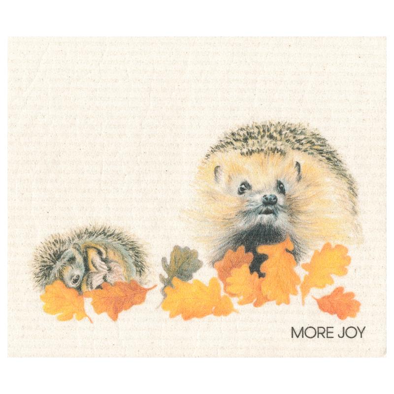 Hedgehogs Dishcloth is lovely for cleaning. Design of Eila Lampi is printed in More Joy Company. Made in Finland.